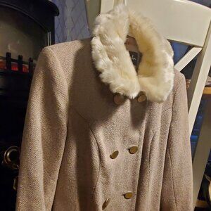 Faux Fur Collar Peacoat